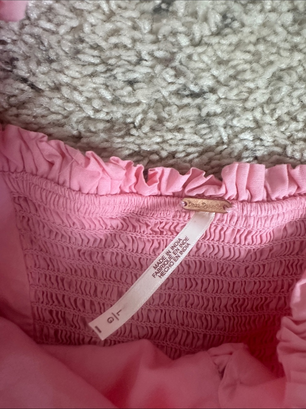 Free People Pink Puff Sleeve Mini Dress - Picture 2 of 2